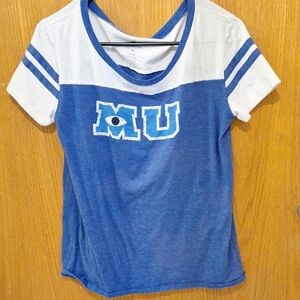 3/$25 Monsters University blue and white t-shirt
